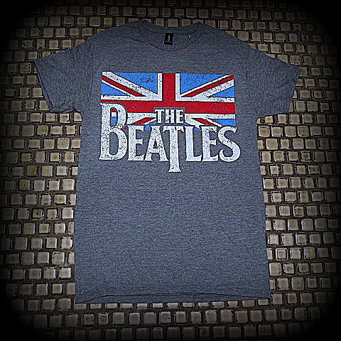 BEATLES - Distressed Union Jack Flag Logo